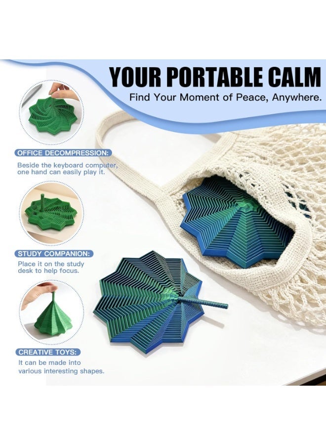 3D Printed Expandable Fractal Fidget Star Toy, Honeycomb Spiral Sensory Desk Toy 4.5 in - Image 4