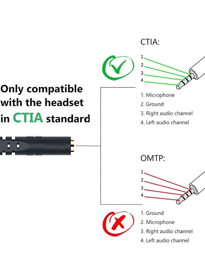 إم إكس إن 4 قطع من كابل محول سماعة رأس 3.5 ملم - موزع ميكروفون - موزع سماعات كمبيوتر عملي، موزع ثنائي في واحد مناسب لأجهزة الكمبيوتر والهواتف المحمولة والميكروفونات ووحدات التحكم بالألعاب (أسود وأزرق) - Image 2