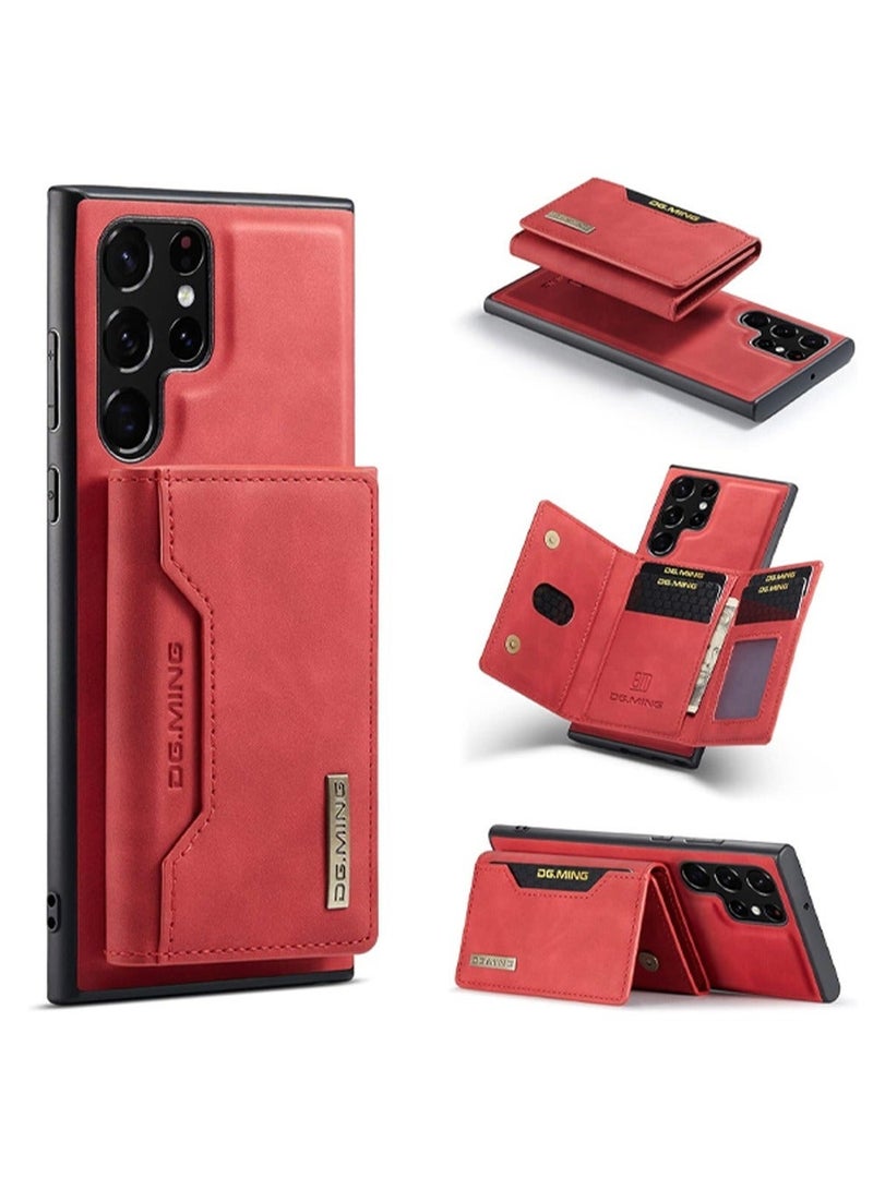 DGMING Protector for Samsung Galaxy S23 Ultra Wallet Case 2 in1 Detachable Leather Wallet Back Cover for Samsung Galaxy S23 Ultra Magnetic Wallet Protective Guard Shell with Stand + Card Holder - Image 1
