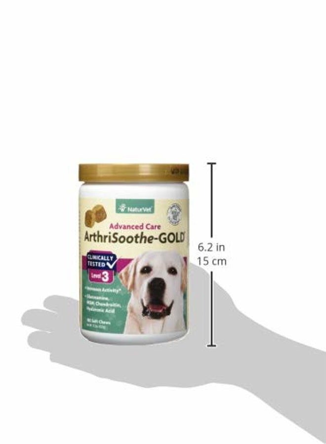 ArthriSoothe-Gold Level 3 Advanced Joint Care for Dogs – Soft Chew Dog Supplement with Glucosamine, MSM, Chondroitin & Hyaluronic Acid – Wheat-Free Pet Supplements – 180 Ct.