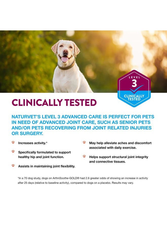 ArthriSoothe-Gold Level 3 Advanced Joint Care for Dogs – Soft Chew Dog Supplement with Glucosamine, MSM, Chondroitin & Hyaluronic Acid – Wheat-Free Pet Supplements – 180 Ct.