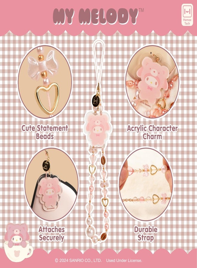 أي فيس سوار معصم iFace Hello Kitty and Friends المزين بالخرز [سلسلة Latte Bear] - سوار معصم لطيف للهواتف المحمولة والكاميرا والمفاتيح وأجهزة AirPods - My Melody - Image 2