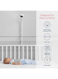 Nanit Nanit Breathing Wear Sleeping Bag 100% Cotton Baby Sleep Sack Works With Nanit Pro Baby Monitor To Track Breathing Motion Sensorfree Realtime Alerts Size Small 36 Months Powder Blue  - Image 3