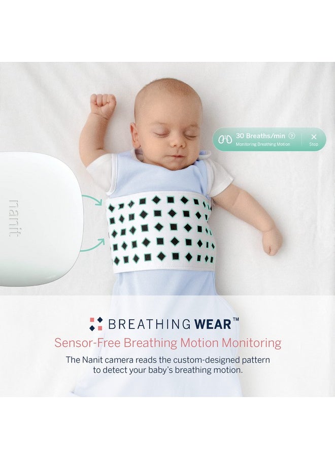 Nanit - Nanit Breathing Wear Sleeping Bag 100% Cotton Baby Sleep Sack Works With Nanit Pro Baby Monitor To Track Breathing Motion Sensorfree Realtime Alerts Size Small 36 Months Powder Blue - Image 1