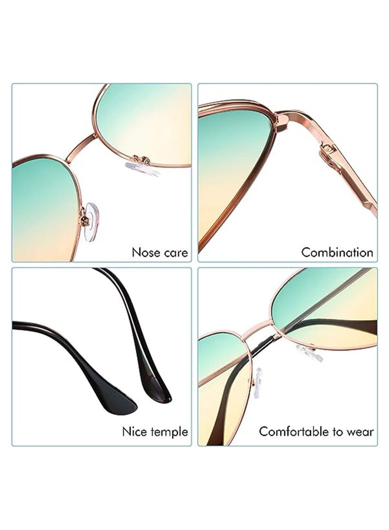 SYOSI 6 Pairs Heart Shaped Sunglasses Vintage Heart Frame Sunglasses Multicolor Metal Retro Glasses for Women - Image 5