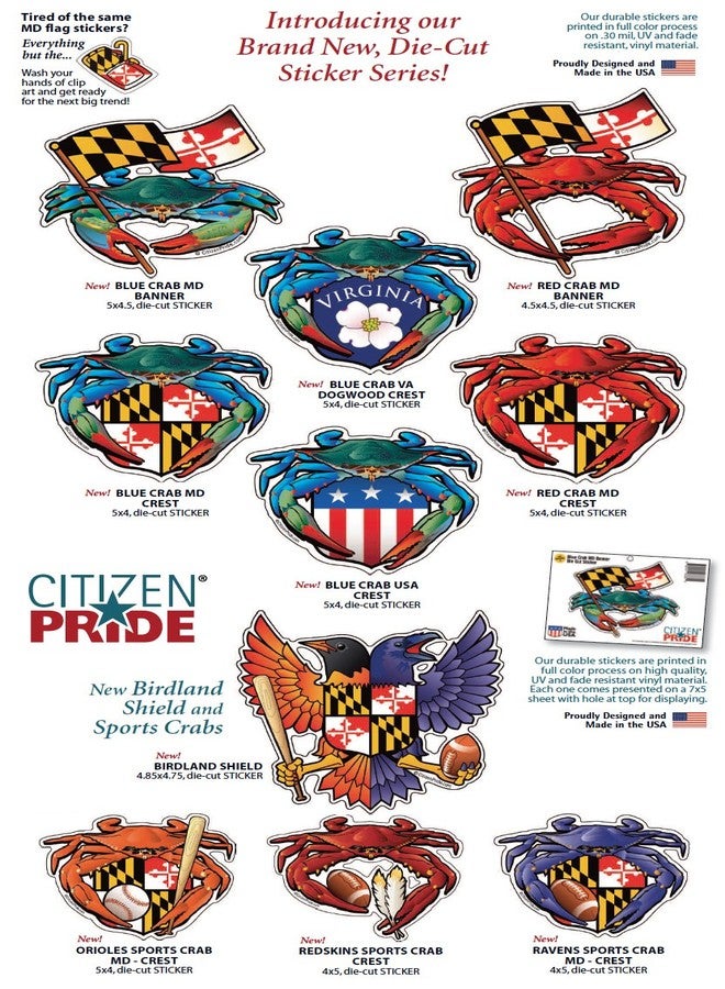 Citizen Pride Birdland Baltimore Raven and Oriole Maryland Crest 4.85x4.75 inches Sticker Decal die Cut Vinyl - Made in USA - Image 3