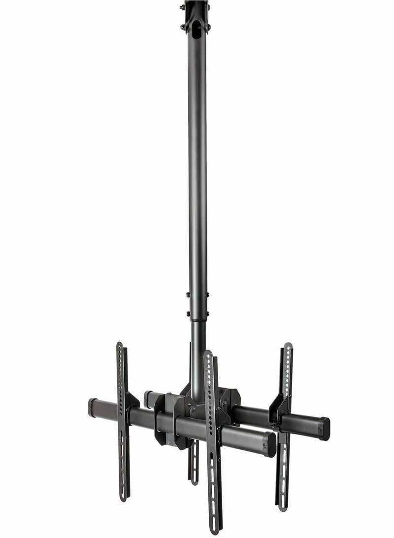 هامود حامل سقف مزدوج قوي للتلفزيون، حامل سقفي مستوٍ متجاور لمعظم أجهزة التلفزيون ذات الشاشة المسطحة LED وLCD مقاس 37-70 بوصة - Image 1