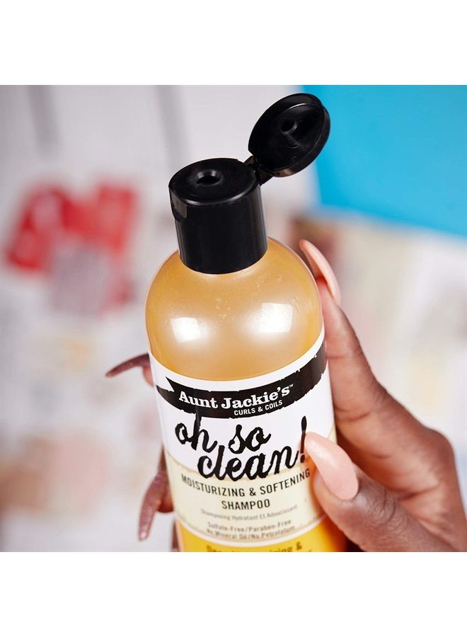 Aunt Jackie's Curls and Coils Oh So Clean Deep Moisturizing and Softening Hair Shampoo for Natural Curls, Coils and Waves, Enriched shea Butter, 16 oz - Image 4