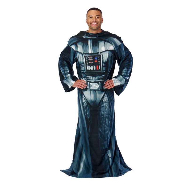 Northwest Star Wars Full Body Player Comfy Throw Blanket with Sleeves 48 x 71 Inches Wearable Being Darth Vader