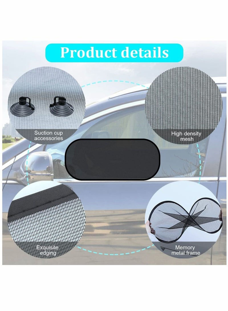 SYOSI Car Rear Window Sunshade with Suction Cup 2 Pcs Sun UV Rays Protection for Car Back Window Sunlight Shield Blocker Mesh Cover for Rear Facing Seats Car Accessories for Pets Children (39"x19"/Rear) - Image 3