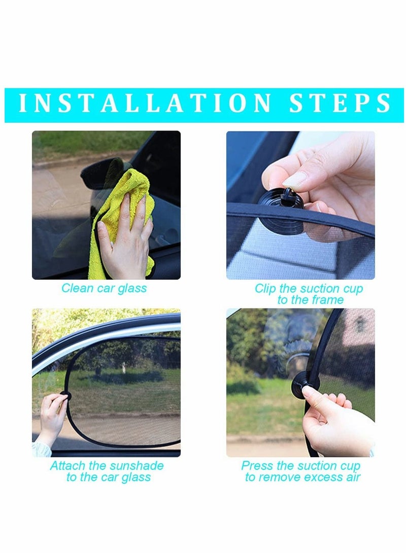 SYOSI Car Rear Window Sunshade with Suction Cup 2 Pcs Sun UV Rays Protection for Car Back Window Sunlight Shield Blocker Mesh Cover for Rear Facing Seats Car Accessories for Pets Children (39"x19"/Rear) - Image 4