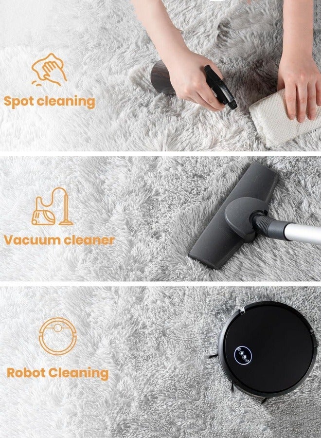 Optico Super Soft Rugs Fluffy Carpets Tie-Dye Rugs for Living Room Bedroom Girls Kids Room Nursery Home Decor Non-Slip Machine Washable Carpet (Grey, 40*60CM) - Image 5