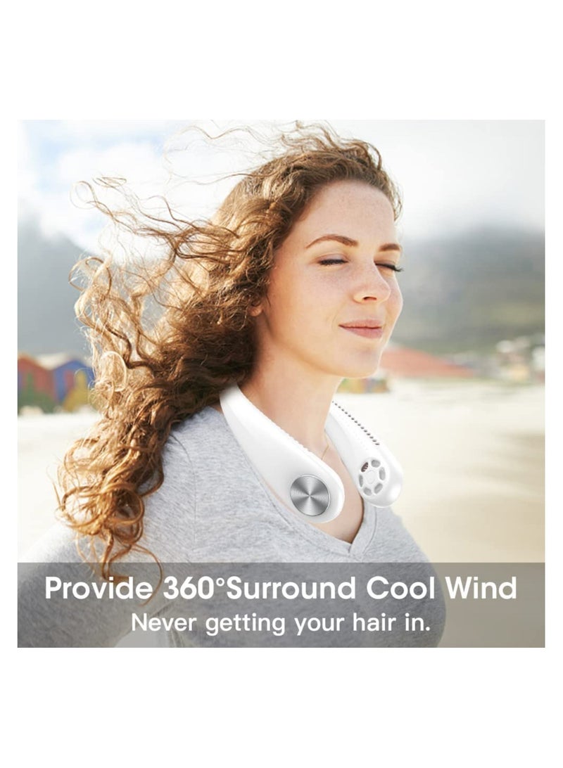 ELTRAZONE Portable Neck Fan Hands Free Bladeless Wearable Personal Fan, Leafless, Rechargeable, Headphone Design with 3 Speeds - Image 3