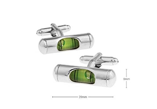 MRCUFF Level Green Liquid Construction Pair Cufflinks in a Presentation Gift Box & Polishing Cloth - Image 2