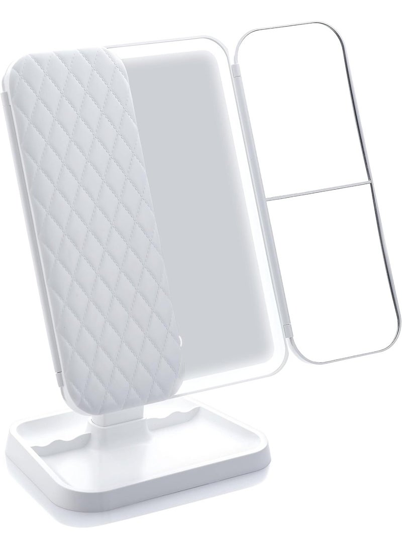 Makeup Mirror with Lights, Smart Mirrors Makeup LED Lights, 180 Rotation Trifold Cosmetic Vanity Mirrors with Magnification, Vanity Mirror with Lights for Women Girls Home Travel - Image 1