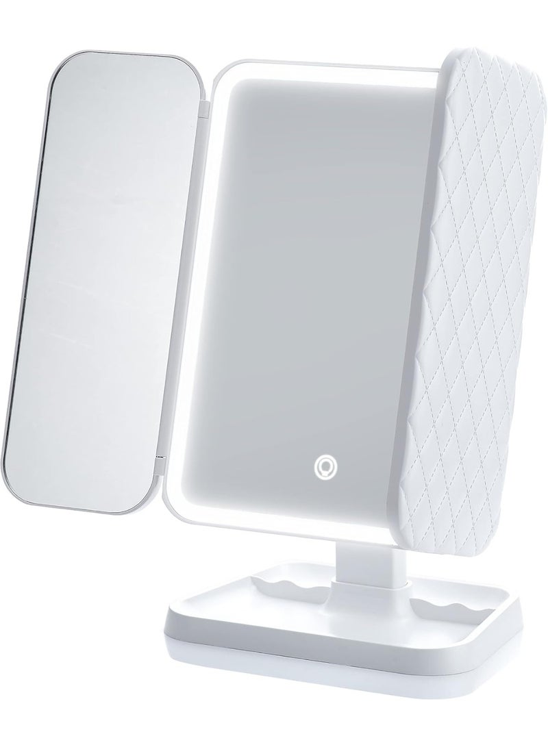 Makeup Mirror with Lights, Smart Mirrors Makeup LED Lights, 180 Rotation Trifold Cosmetic Vanity Mirrors with Magnification, Vanity Mirror with Lights for Women Girls Home Travel - Image 2