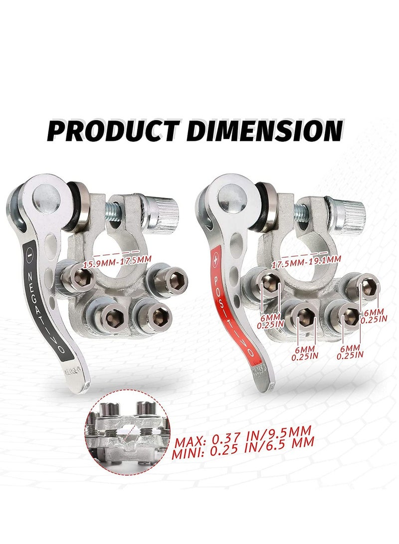 كابتن تيك Battery Terminal Connectors, 2PCS Quick Release Disconnect Car, Automobile Card, Positive Negative for SAE/JIS Type A Posts - Image 2