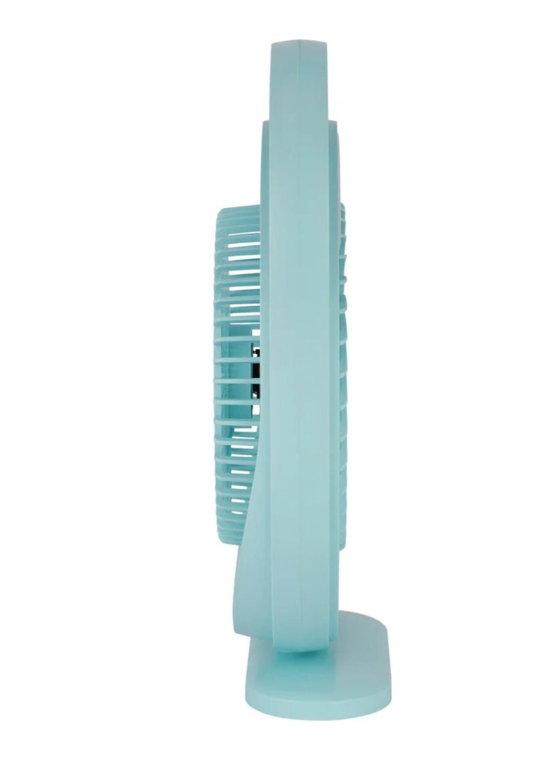 Rechargeable Mini Fan LED Light with Long Working Hours and 3 Wind Speed/ Powerful and Efficient Cooling, High Performance 2400 mAh Lithium Battery Operated KNF5464 Light Green - Image 1