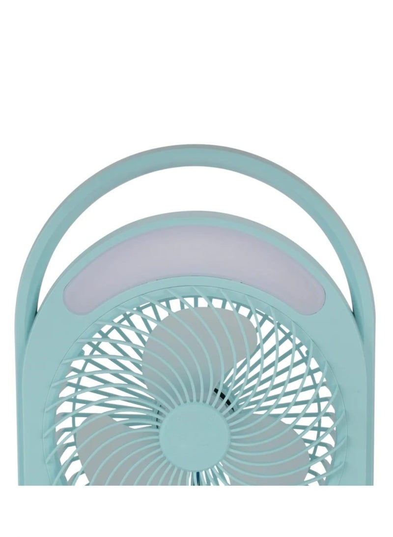 Rechargeable Mini Fan LED Light with Long Working Hours and 3 Wind Speed/ Powerful and Efficient Cooling, High Performance 2400 mAh Lithium Battery Operated KNF5464 Light Green - Image 4