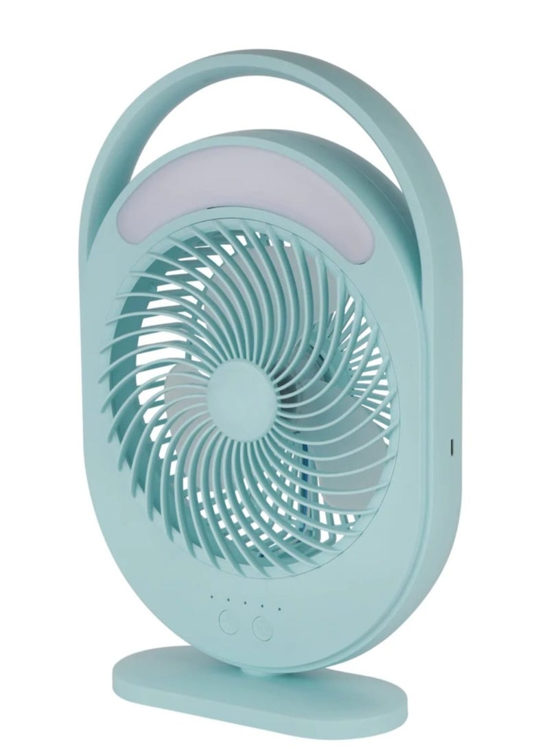 Rechargeable Mini Fan LED Light with Long Working Hours and 3 Wind Speed/ Powerful and Efficient Cooling, High Performance 2400 mAh Lithium Battery Operated KNF5464 Light Green - Image 3