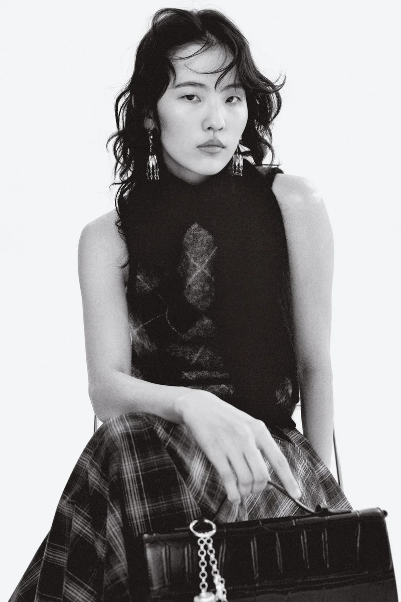 H&M Mohair-blend scarf-collar top