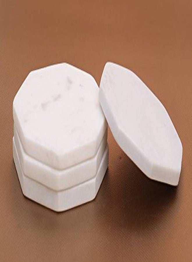 Organic Home Organic Home Octa New White Marble Coasters - Image 3