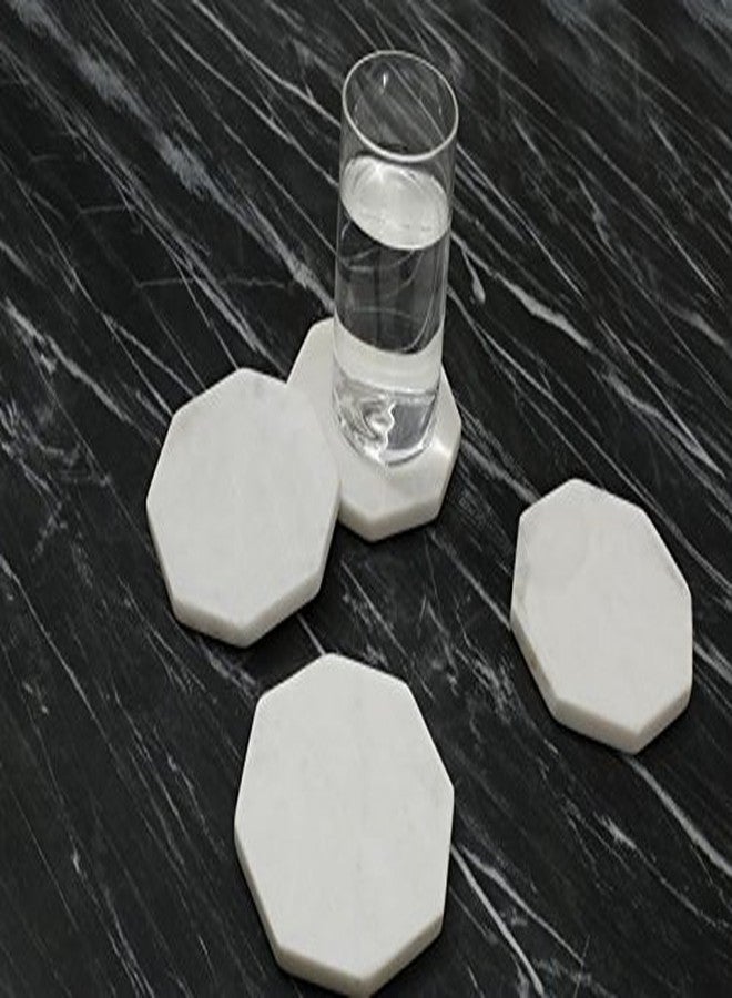 Organic Home Organic Home Octa New White Marble Coasters - Image 1
