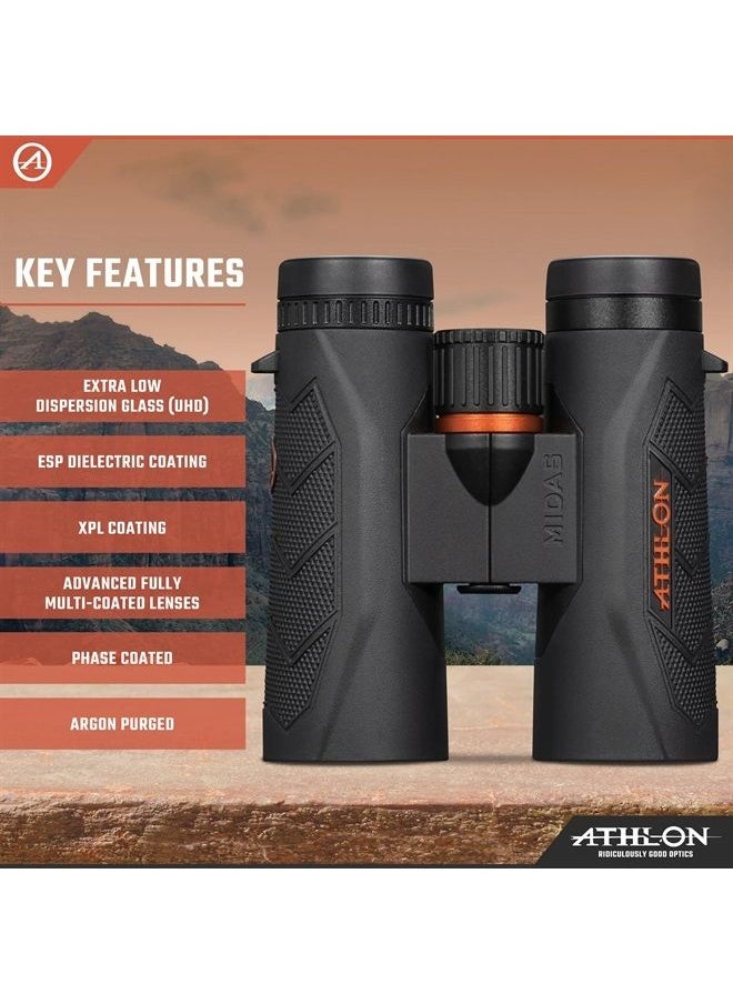 Athlon Optics 8x42 Midas G2 UHD Black Binoculars with Eye Relief for Adults and Kids, High-Powered Binoculars for Hunting, Birdwatching, and More  - Image 3