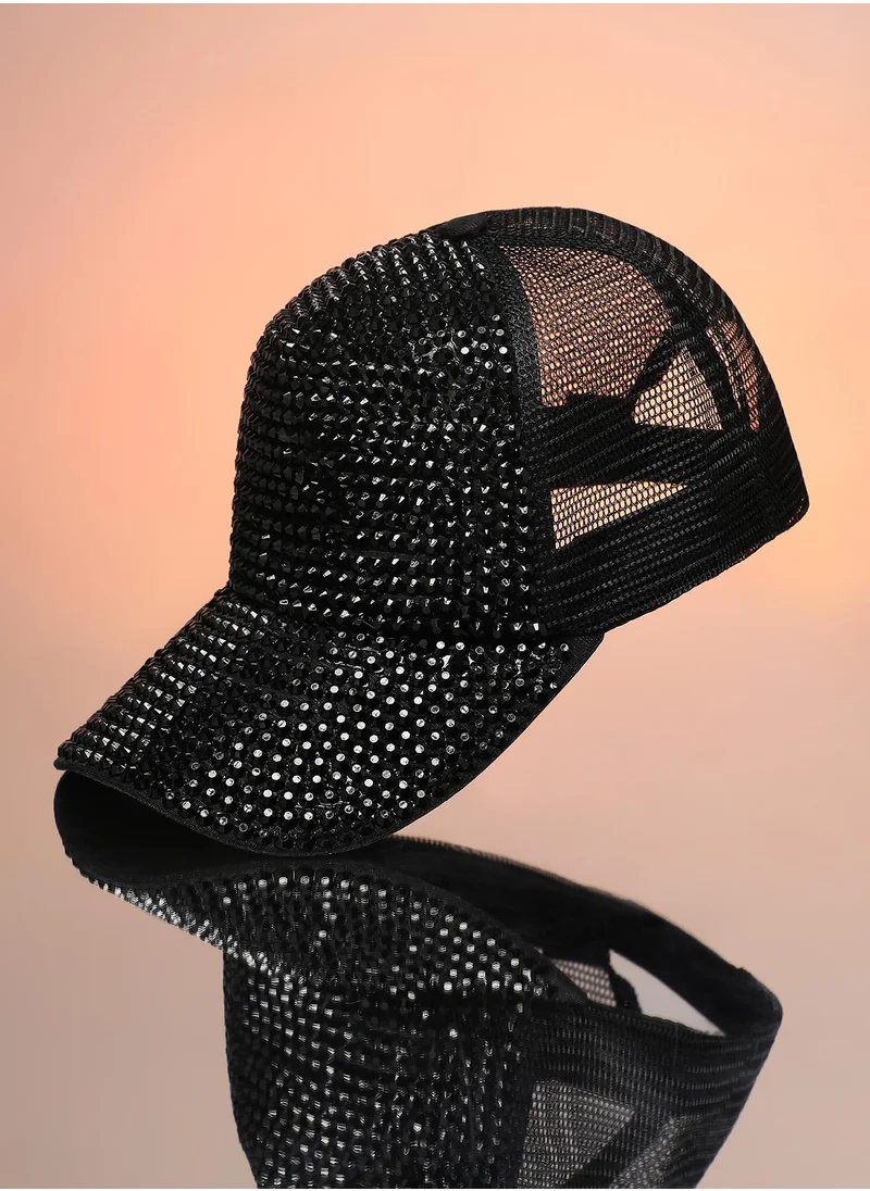 صوص هاوت Women's Maxi Studded Baseball Cap - Onyx Black