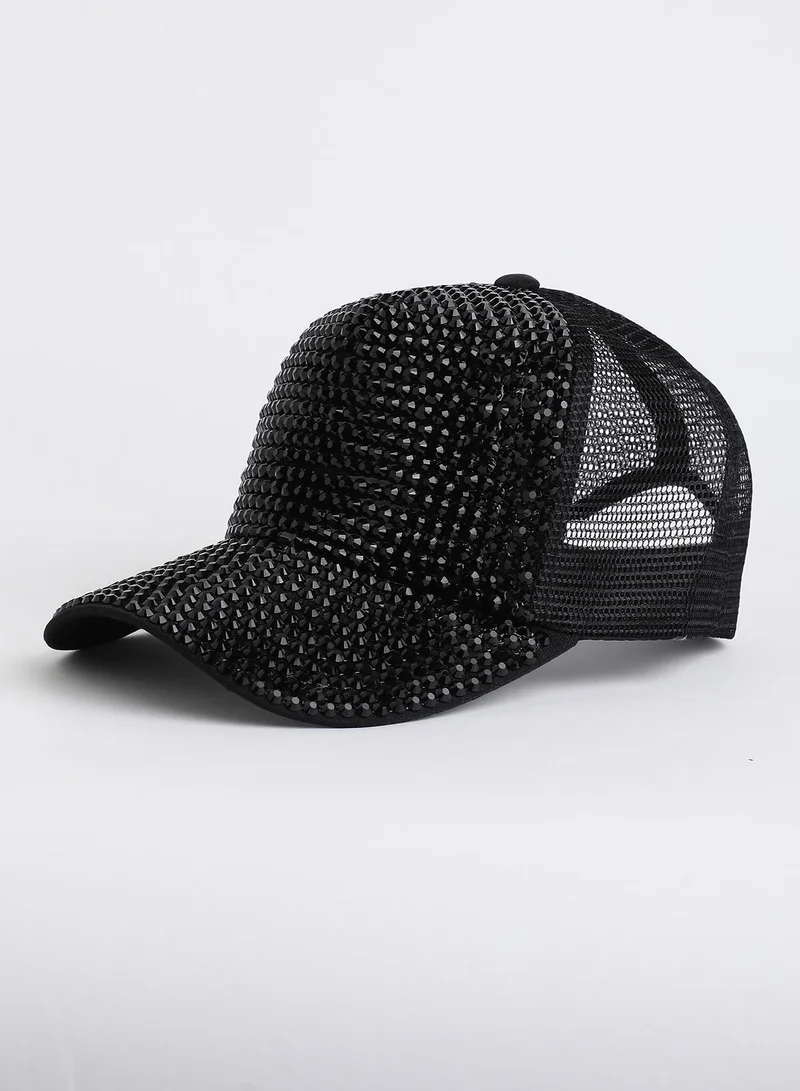 Haute Sauce Women's Maxi Studded Baseball Cap - Onyx Black