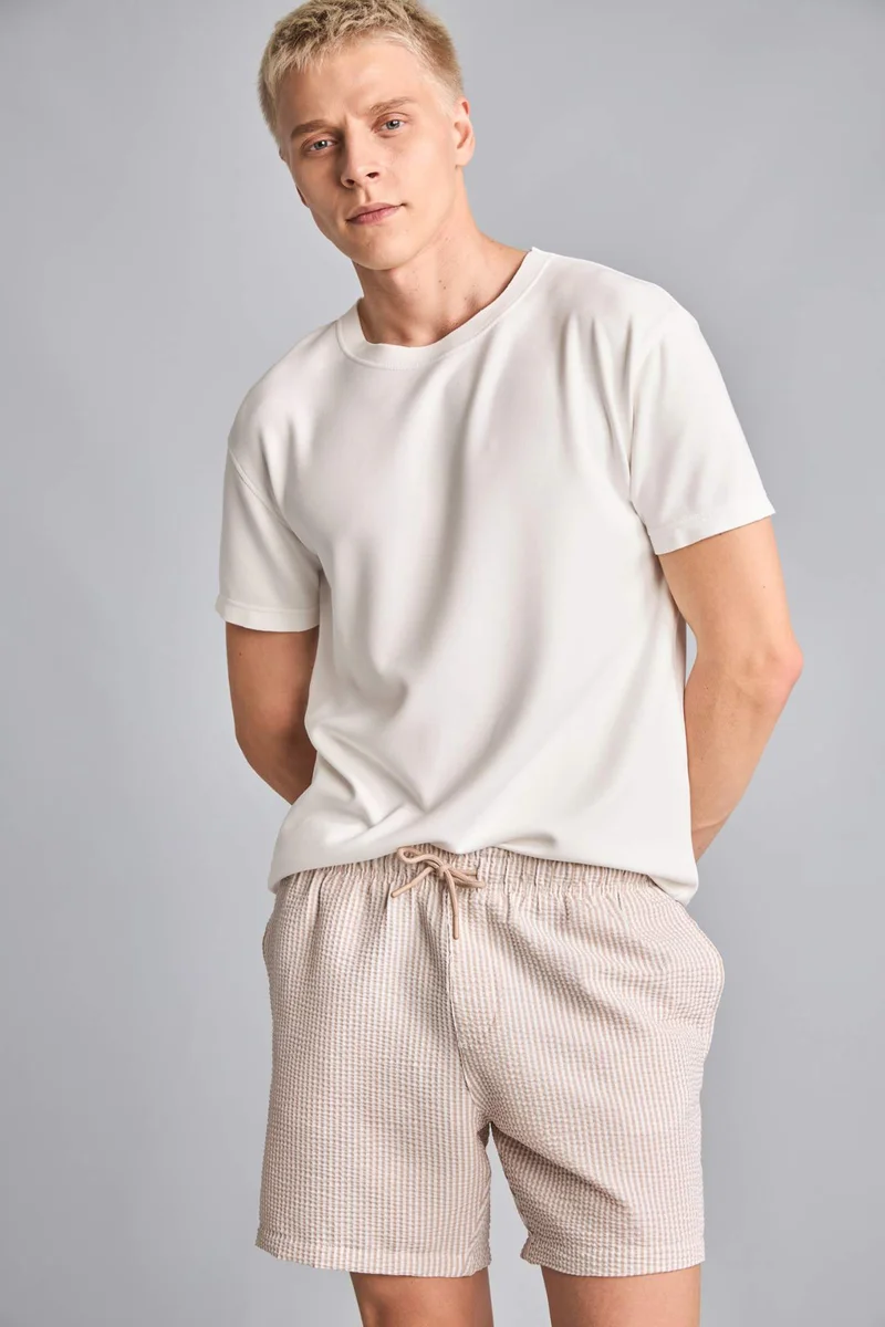 Defacto  Striped Short Swim Shorts for Men | Best Price UAE