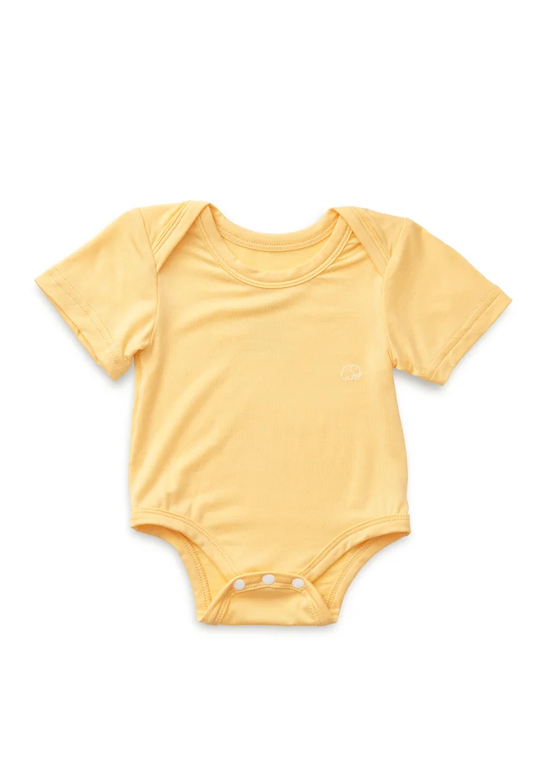 أنفي بيبي Organic Bamboo Spandex Bodysuit- Lemon