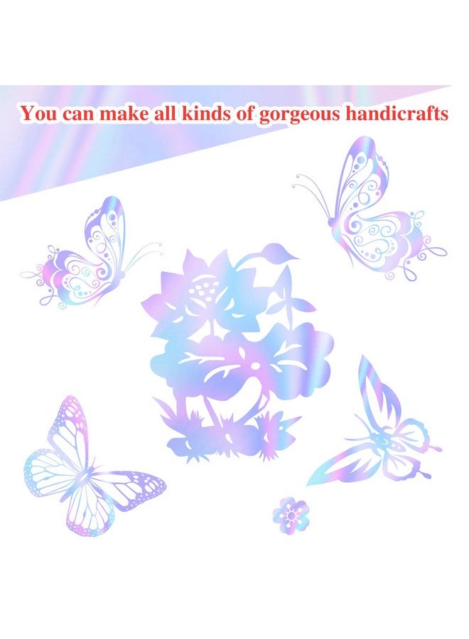 Prudiut 150 Pieces Cellophane Sheets Iridescent Cellophane Wrap Christmas Gift Wrap For Iridescent Film Crafts Decoration Holographic Candy Wraps (9 X 9 Inch) - Image 5