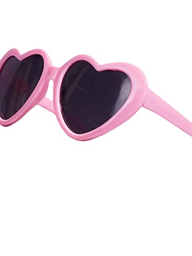 rejopfad Pet Cat Dog Doll Sunglasses, Kitty Funny Props Eyeglasses, Cosplay Photography Props Cute Sunglasses 2PCs Pink and White - Image 3
