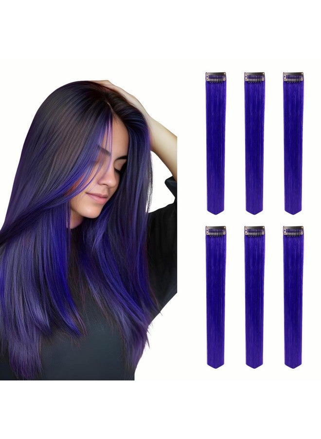 بارادايس مجموعة Paradise® Hair Streak Colored Extension Highlighter للنساء والفتيات (مجموعة من 6 قطع) (أزرق) - Image 1