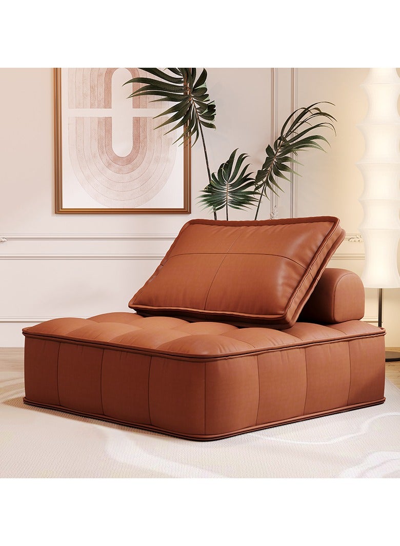 VINNYSEN أريكة جلدية حديثة مقاس 90×90×31 سم مناسبة للمكاتب وغرف المعيشة والشقق وأريكة فردية صغيرة سهلة التركيب بدون أدوات وإطار من الخشب الصلب ووسائد مريحة من الجلد والقماش - Image 2