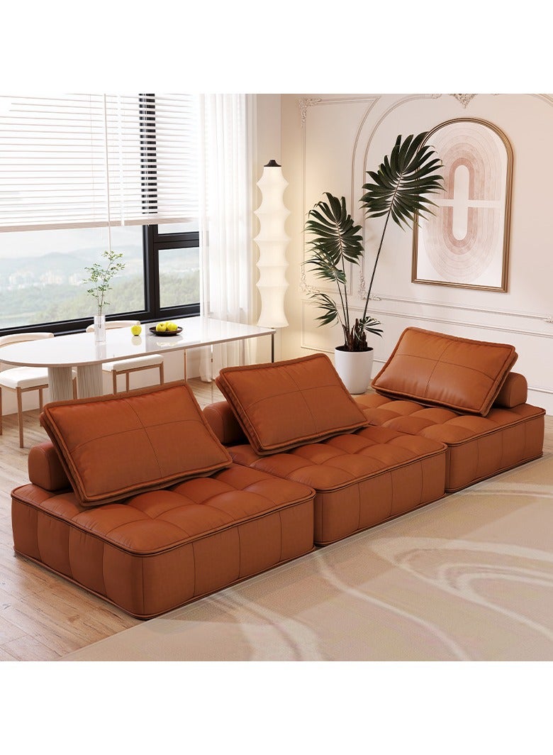 VINNYSEN أريكة جلدية حديثة مقاس 90×90×31 سم مناسبة للمكاتب وغرف المعيشة والشقق وأريكة فردية صغيرة سهلة التركيب بدون أدوات وإطار من الخشب الصلب ووسائد مريحة من الجلد والقماش - Image 3