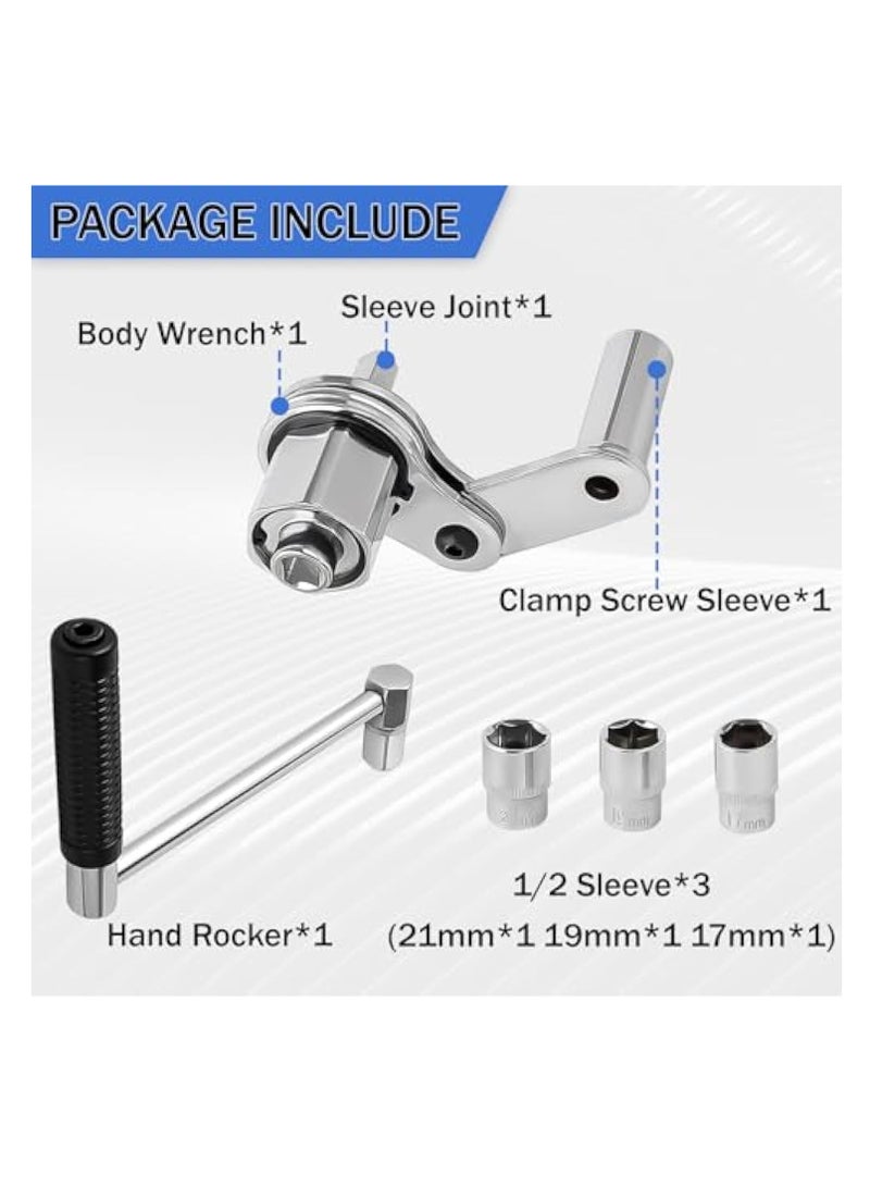 KASTWAVE Torque Multiplier, Heavy Duty Torque Multiplier Wrench Set,  Click Torque Wrench with Bit Sockets, for Lug Nut Remover 1/2 Drive 1:16 Labor Saving Wrench with 17mm/19mm/21mm Sockets  - Image 5