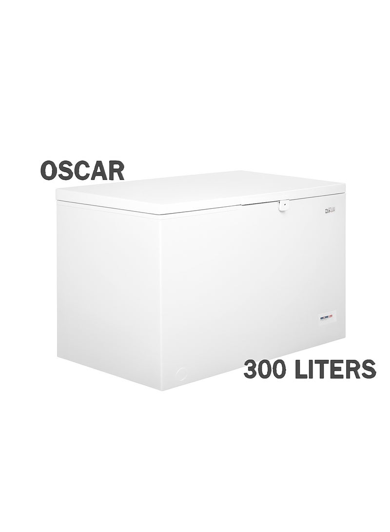Oscar Chest Freezer, Energy Efficient 4D Cooling Refrigeration System , Grip Handle, Lock And Key,  300L OCF300LW White - Image 1