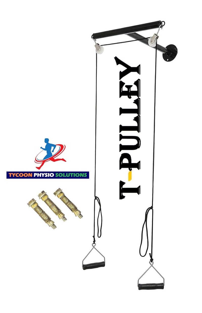 TYCOON PHYSIO SOLUTIONS Shoulder T Pulley Set For Adhesive_Capsulitis Frozen Shoulder Exercise Black Color Standard Size,One Size - Image 1