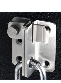 Y&D 2 Pcs Flip Latch 3mm Thickened Heavy Duty Hasp Safety Door Lock Gate Latches for Double Window Barn Closet Drawer Cabinet Garage,Stainless Steel Brushed Nickel  - Image 2