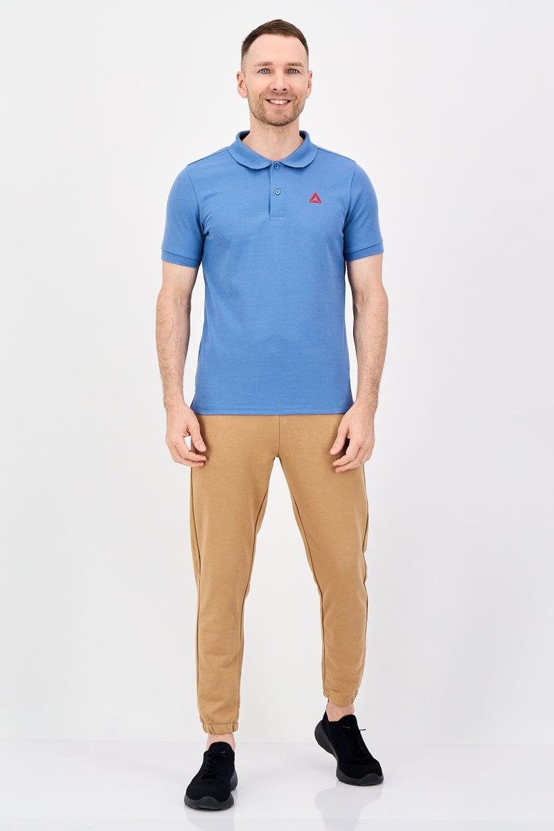 Reebok Men Sportswear Fit Short Sleeve Outdoor Polo Shirt, Blue - Image 4