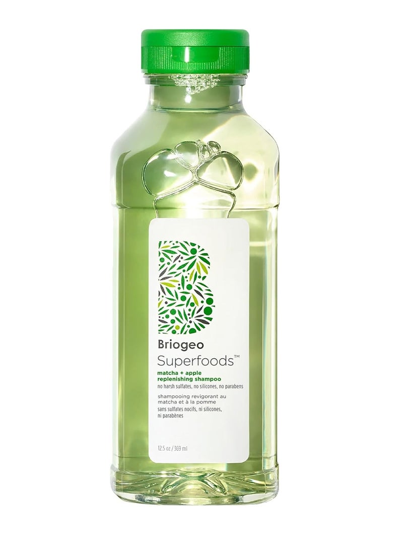 Briogeo Superfoods Matcha and Apple Replenishing Shampoo Supports Healthy Balanced Hair and Scalp Vegan Phalate and Paraben Free  369ml - Image 1