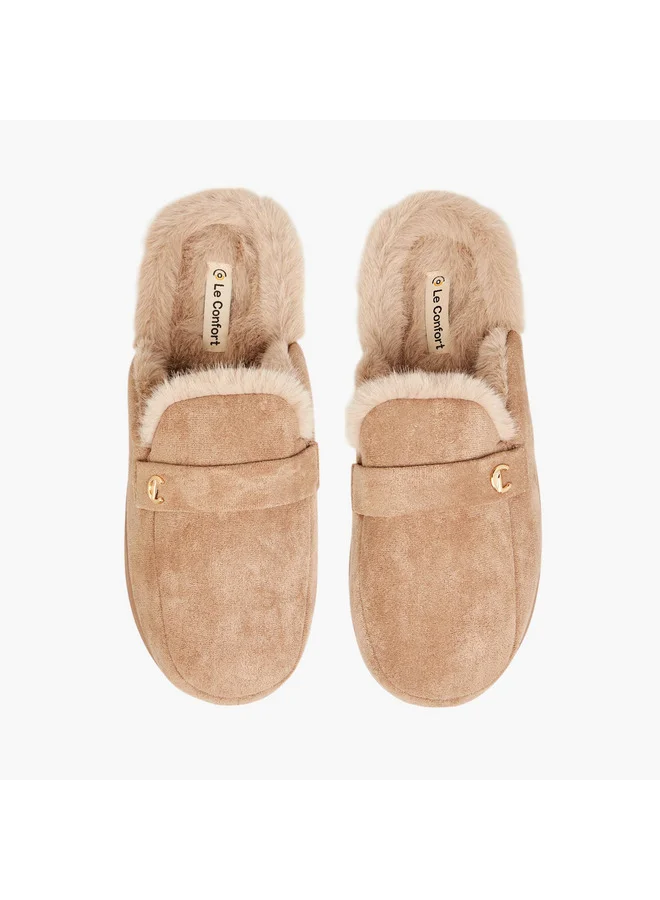 لو كونفورت Women Textured Slip-On Bedroom Mules