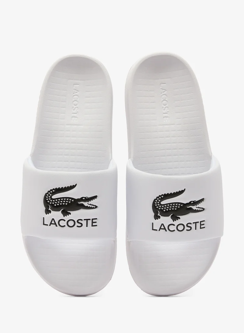 LACOSTE WHT/BLK Croco 1.0 Slides for Men | Best Price UAE