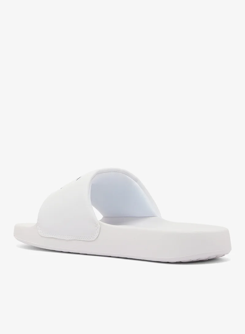 LACOSTE WHT/BLK Croco 1.0 Slides for Men | Best Price UAE