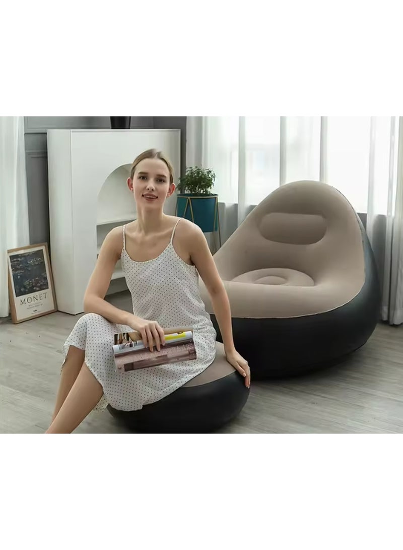 Kimaya Inflatable Sofa, Inflatable Lounge Chair, Air Couch Footrest, Lazy Necessity Furniture, Gaming Reading & Movie Watching Lounger, Outdoor Travel Camping Picnic (116 X 98 X 83Cm) - Image 5