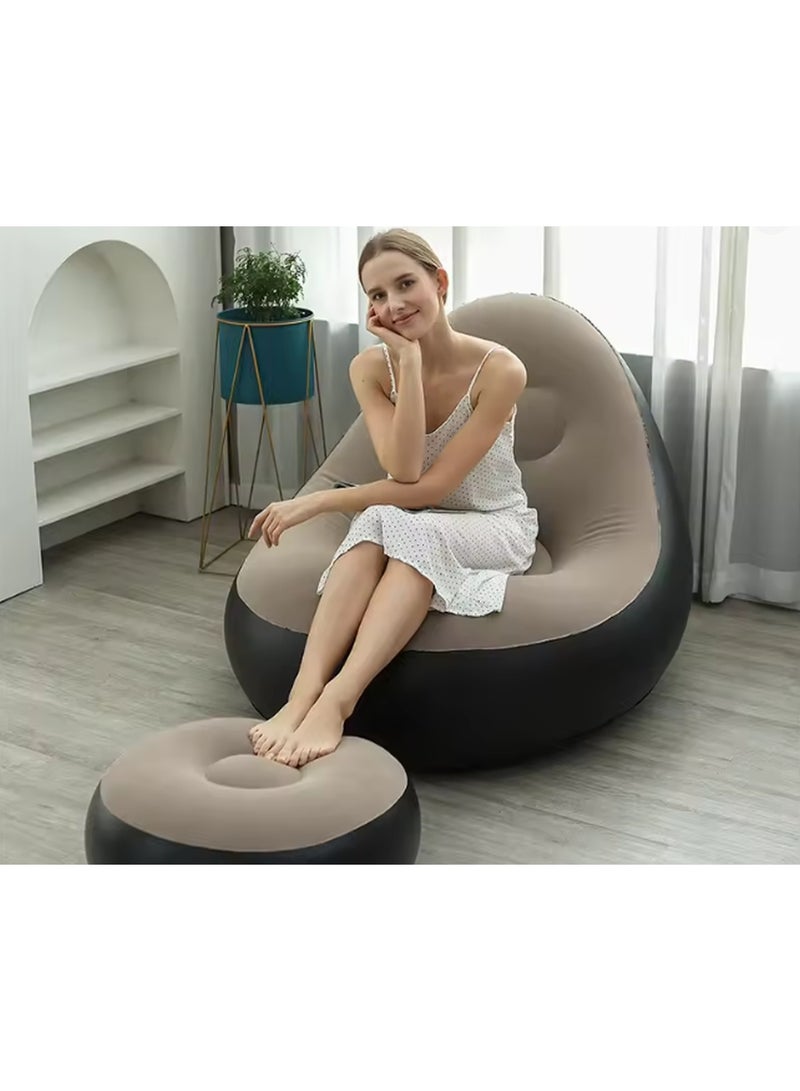 Kimaya Inflatable Sofa, Inflatable Lounge Chair, Air Couch Footrest, Lazy Necessity Furniture, Gaming Reading & Movie Watching Lounger, Outdoor Travel Camping Picnic (116 X 98 X 83Cm) - Image 4