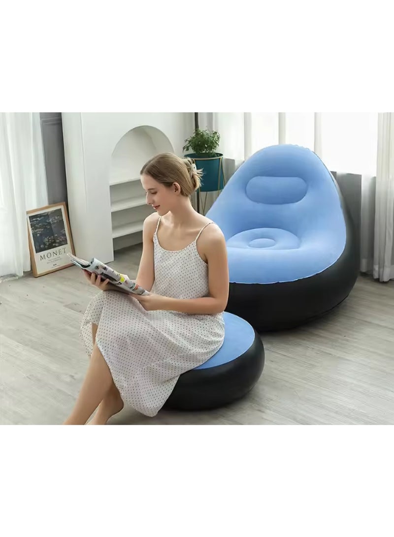 Kimaya Inflatable Sofa, Inflatable Lounge Chair, Air Couch Footrest, Lazy Necessity Furniture, Gaming Reading & Movie Watching Lounger, Outdoor Travel Camping Picnic (116 X 98 X 83Cm) - Image 2