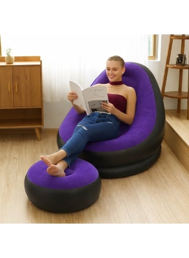 Kimaya Inflatable Sofa, Inflatable Lounge Chair, Air Couch Footrest, Lazy Necessity Furniture, Gaming Reading & Movie Watching Lounger, Outdoor Travel Camping Picnic (116 X 88 X 83Cm) - Image 2